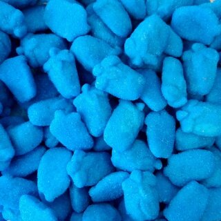 Frambuesas azules batidas y aireadas